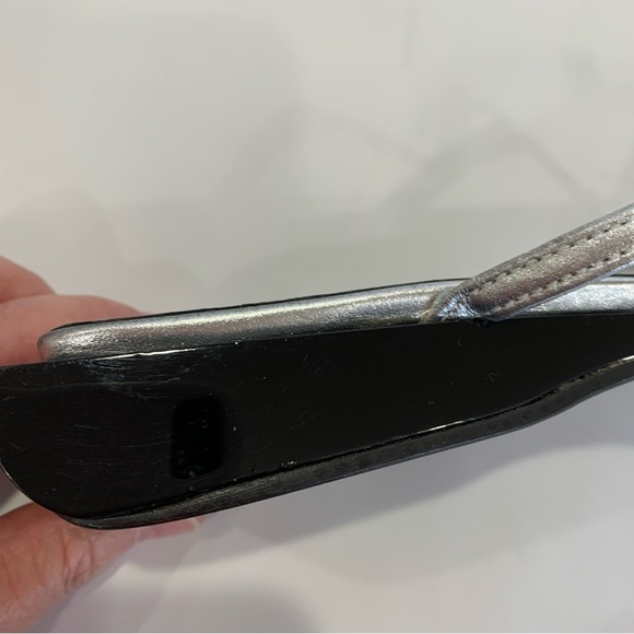 Sesto Meucci size 9 rhinestone sandals in stunning silver with unique heel - Picture 14 of 16